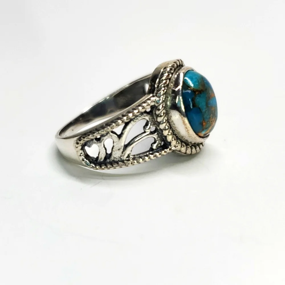 Artisan Crafted Mojave Blue Turquoise Sterling Silver 925 Ring Size 8 NWT
